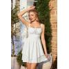 image:imageScarlet Darkness Corset Mini Dress for Women Teens 2026 Summer Ruffle Sundress Graduation Homecoming DressesWhite
