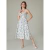 image:imageScarlet Darkness Floral Corset Dress for Women 2024 Ruched Bust Summer Flowy Victorian Dresses Blue L