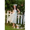 image:imageScarlet Darkness Floral Corset Dress for Women 2024 Ruched Bust Summer Flowy Victorian Dresses Blue L