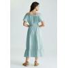 image:imageScarlet Darkness Renaissance Dress for Women 2026 Summer Spring Cotton Off The Shoulder Boho Midi Dresses Cadet Blue L
