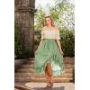 image:imageScarlet Darkness Renaissance Midi Skirt Asymmetrical Ruffle Summer Flowy SkirtsPastel Green