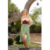 image:imageScarlet Darkness Renaissance Midi Skirt Asymmetrical Ruffle Summer Flowy SkirtsPastel Green
