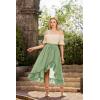 image:imageScarlet Darkness Renaissance Midi Skirt Asymmetrical Ruffle Summer Flowy SkirtsPastel Green