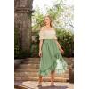 image:imageScarlet Darkness Renaissance Midi Skirt Asymmetrical Ruffle Summer Flowy SkirtsPastel Green
