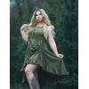 image:imageScarlet Darkness Renaissance Steampunk Dress Lace Up High Low Dress Pirate Gothic CostumeArmy Green
