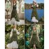 image:imageScarlet Darkness Renaissance Steampunk Dress Lace Up High Low Dress Pirate Gothic CostumeArmy Green