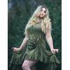 image:imageScarlet Darkness Renaissance Steampunk Dress Lace Up High Low Dress Pirate Gothic CostumeArmy Green