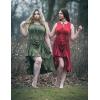 image:imageScarlet Darkness Renaissance Steampunk Dress Lace Up High Low Dress Pirate Gothic CostumeArmy Green