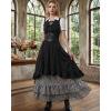 image:imageScarlet Darkness Renaissance Steampunk Dress Lace Up High Low Dress Pirate Gothic CostumeBlack