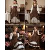 image:imageScarlet Darkness Renaissance Steampunk Dress Lace Up High Low Dress Pirate Gothic CostumeBrown