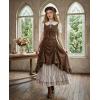 image:imageScarlet Darkness Renaissance Steampunk Dress Lace Up High Low Dress Pirate Gothic CostumeBrown