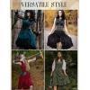 image:imageScarlet Darkness Renaissance Steampunk Dress Lace Up High Low Dress Pirate Gothic CostumeSea Blue