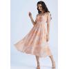 image:imageScarlet Darkness Summer Dresses for Women 2026 Floral Corset Dress Long Milkmaid Dress with PocketOrange