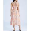 image:imageScarlet Darkness Summer Dresses for Women 2026 Floral Corset Dress Long Milkmaid Dress with PocketOrange