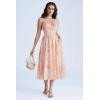 image:imageScarlet Darkness Summer Dresses for Women 2026 Floral Corset Dress Long Milkmaid Dress with PocketOrange