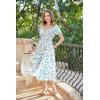 image:imageScarlet Darkness Womens Floral Corset Dress with Split 2026 Summer Spring Square Neck Midi Milkmaid Dresses White Blue Floral M