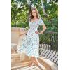 image:imageScarlet Darkness Womens Floral Corset Dress with Split 2026 Summer Spring Square Neck Midi Milkmaid Dresses White Blue Floral M