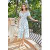 image:imageScarlet Darkness Womens Floral Corset Dress with Split 2026 Summer Spring Square Neck Midi Milkmaid Dresses White Blue Floral M
