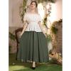 image:imageScarlet Darkness Womens Renaissance Maxi Skirt Medieval Plus Size Double Layered Long Victorian Pirate Costume SkirtsArmy Green