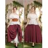 image:imageScarlet Darkness Womens Renaissance Maxi Skirt Medieval Plus Size Double Layered Long Victorian Pirate Costume SkirtsDark Red