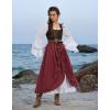 image:imageScarlet Darkness Womens Renaissance Maxi Skirt Medieval Plus Size Double Layered Long Victorian Pirate Costume SkirtsDark Red