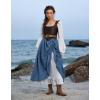 image:imageScarlet Darkness Womens Renaissance Maxi Skirt Medieval Plus Size Double Layered Long Victorian Pirate Costume SkirtsDenim Blue