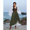 image:imageScarlet Darkness Womens Renaissance Maxi Skirt Medieval Plus Size Double Layered Long Victorian Pirate Costume SkirtsGarden Green