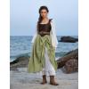 image:imageScarlet Darkness Womens Renaissance Maxi Skirt Medieval Plus Size Double Layered Long Victorian Pirate Costume SkirtsOlive Green