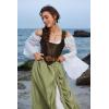 image:imageScarlet Darkness Womens Renaissance Maxi Skirt Medieval Plus Size Double Layered Long Victorian Pirate Costume SkirtsOlive Green