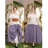 image:imageScarlet Darkness Womens Renaissance Maxi Skirt Medieval Plus Size Double Layered Long Victorian Pirate Costume SkirtsPurple