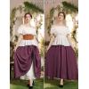 image:imageScarlet Darkness Womens Renaissance Maxi Skirt Medieval Plus Size Double Layered Long Victorian Pirate Costume SkirtsPurplish Red