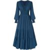 image:imageRenaissance Dress Women Peasant Cottagecore Medieval Costume for Party Dark Blue L