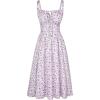 image:imageSCARLET DARKNESS Womens Floral Midi Dress Corset Sundresses 2026 Summer Spring Vacation Milkmaid DressesGreen Purple Floral