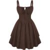 image:imageScarlet Darkness Corset Mini Dress for Women Teens 2026 Summer Ruffle Sundress Graduation Homecoming DressesChocolate