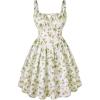 image:imageScarlet Darkness Floral Mini Corset Dress for Women Teen 2026 Summer Spring Flowy ALine Sundress with PocketsWhite Green Floral