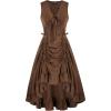 image:imageScarlet Darkness Renaissance Steampunk Dress Lace Up High Low Dress Pirate Gothic CostumeBrown
