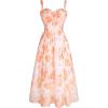image:imageScarlet Darkness Summer Dresses for Women 2026 Floral Corset Dress Long Milkmaid Dress with PocketOrange