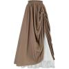 image:imageScarlet Darkness Womens Renaissance Maxi Skirt Medieval Plus Size Double Layered Long Victorian Pirate Costume SkirtsBrown