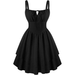 image:imageScarlet Darkness Corset Mini Dress for Women Teens 2026 Summer Ruffle Sundress Graduation Homecoming DressesBlack