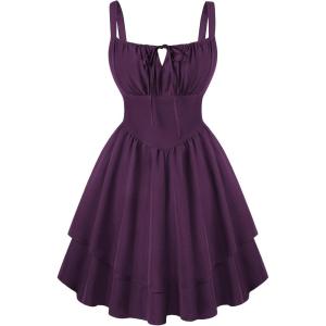 image:imageScarlet Darkness Corset Mini Dress for Women Teens 2026 Summer Ruffle Sundress Graduation Homecoming DressesDark Purple