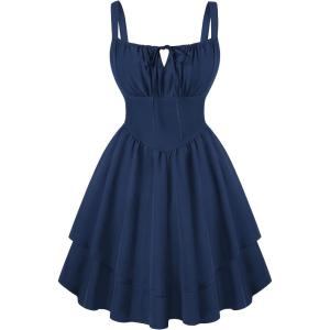 image:imageScarlet Darkness Corset Mini Dress for Women Teens 2026 Summer Ruffle Sundress Graduation Homecoming DressesNavy