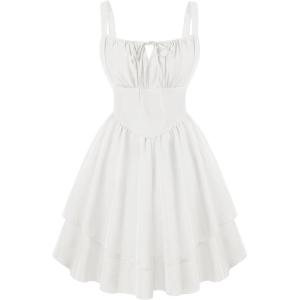 image:imageScarlet Darkness Corset Mini Dress for Women Teens 2026 Summer Ruffle Sundress Graduation Homecoming DressesWhite