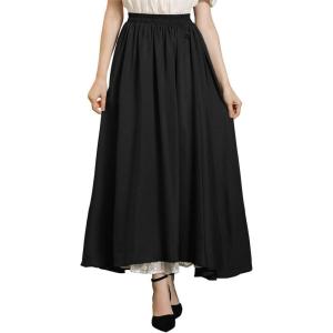 image:imageScarlet Darkness Womens Renaissance Maxi Skirt Medieval Plus Size Double Layered Long Victorian Pirate Costume SkirtsBlack