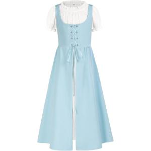 image:imageVictorian Dress for Girls Peasant Spring Vintage Long Maxi Dresses Blue Size 12