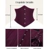 image:imageSCARLET DARKNESS Women Corset Belt Wide Waist Lace Up Pirate Accessories BeltDark Plum