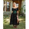 image:imageSCARLET DARKNESS Women Corset Belt Wide Waist Lace Up Pirate Accessories BeltForest Green
