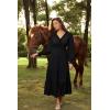 image:imageScarlet Darkness Renaissance Costume Women Peasant V Neck Fall Maxi Dress with Pockets Black M