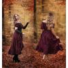 image:imageScarlet Darkness Renaissance Costume Women Steampunk Pirate Corset Dress Medieval Ren Faire Off Shoulder Dress SetWine Red