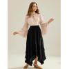 image:imageScarlet Darkness Women Bell Sleeve Tops Ruffle Off Shoulder Casual Loose Renaissance Peasant BlouseAlmond Nude
