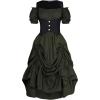 image:imageScarlet Darkness Renaissance Costume Women Steampunk Pirate Corset Dress Medieval Ren Faire Off Shoulder Dress SetGreen